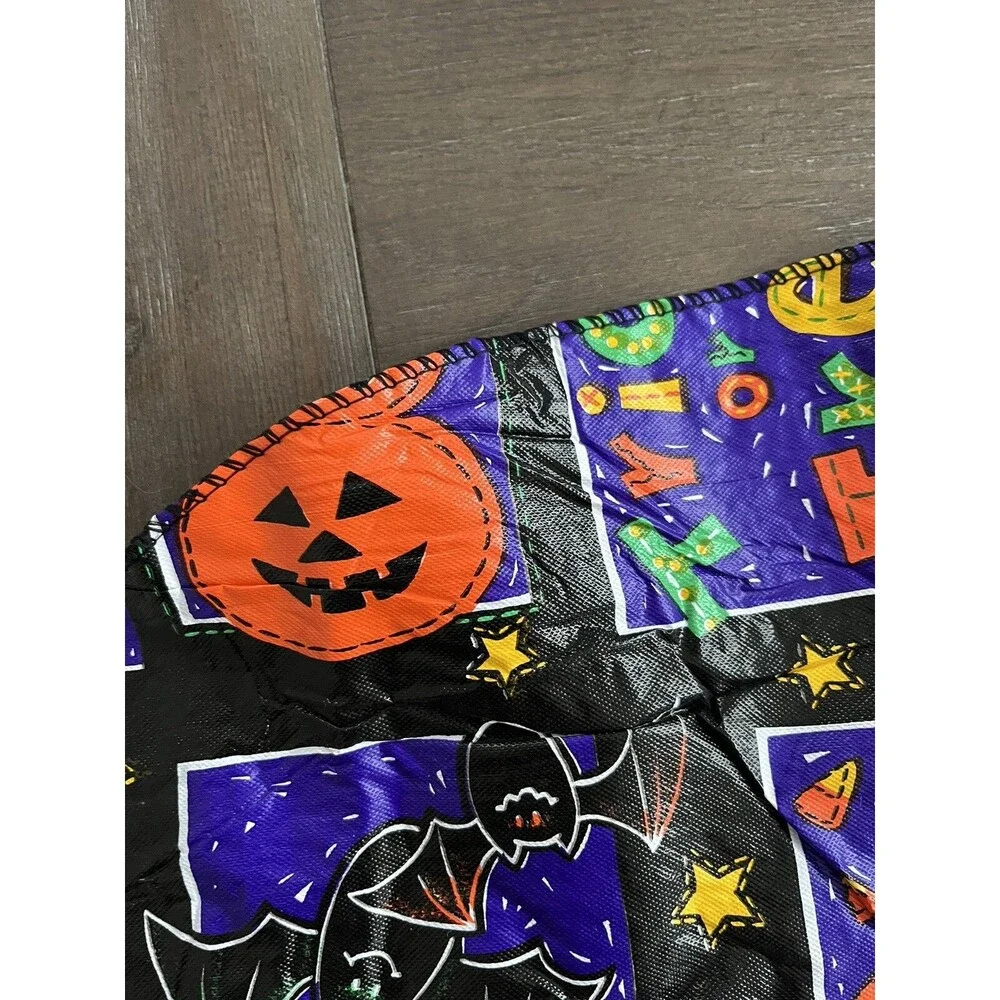 VTG Halloween Pumpkin Ghost Bat Spider Owl Tablecloth 17 Napkins 12 Plates Set